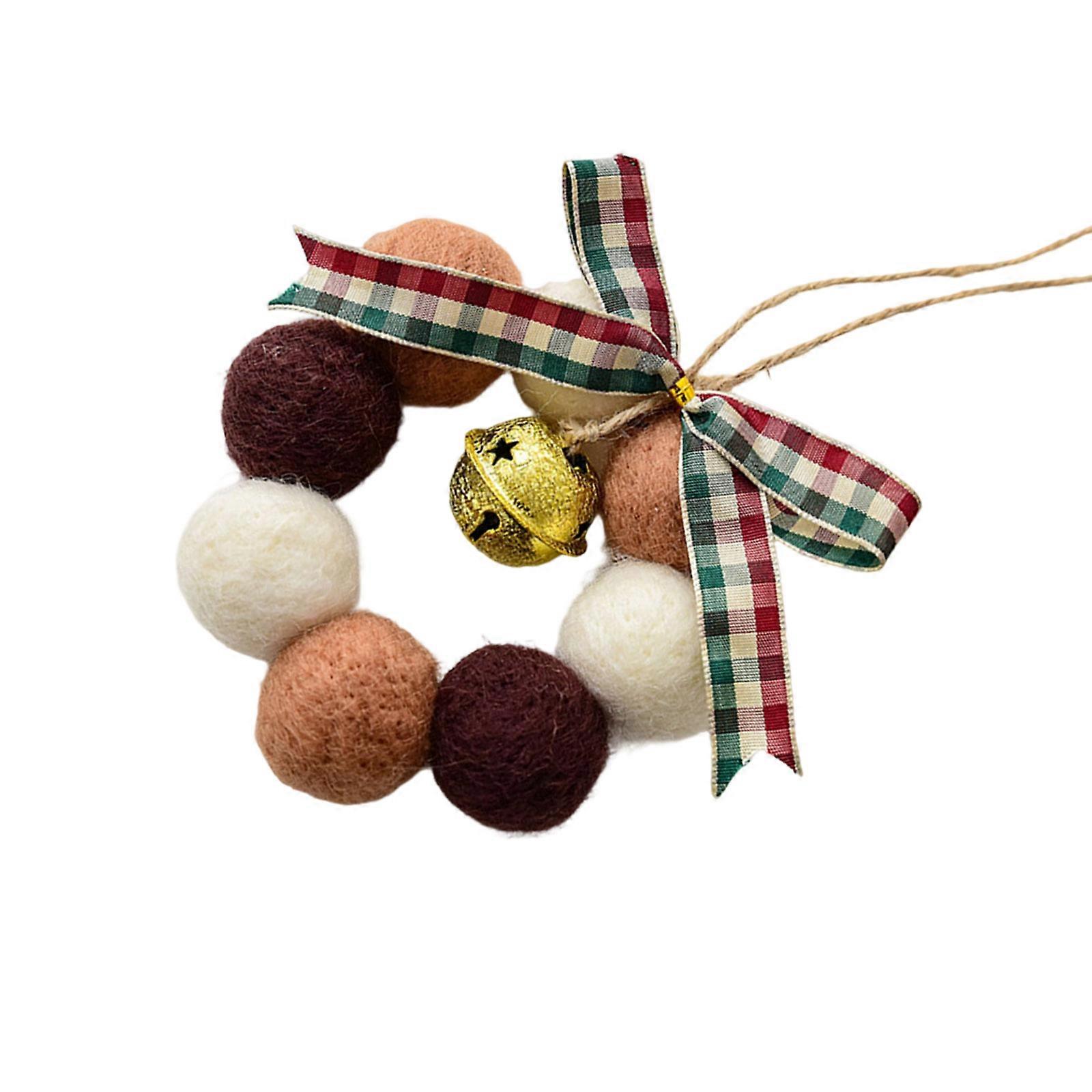 Tiny Holiday Decors Crafted With Wool Felt And Metal Bells Multipurpose Christmas Accent Piece For Indoor Use Multicolor