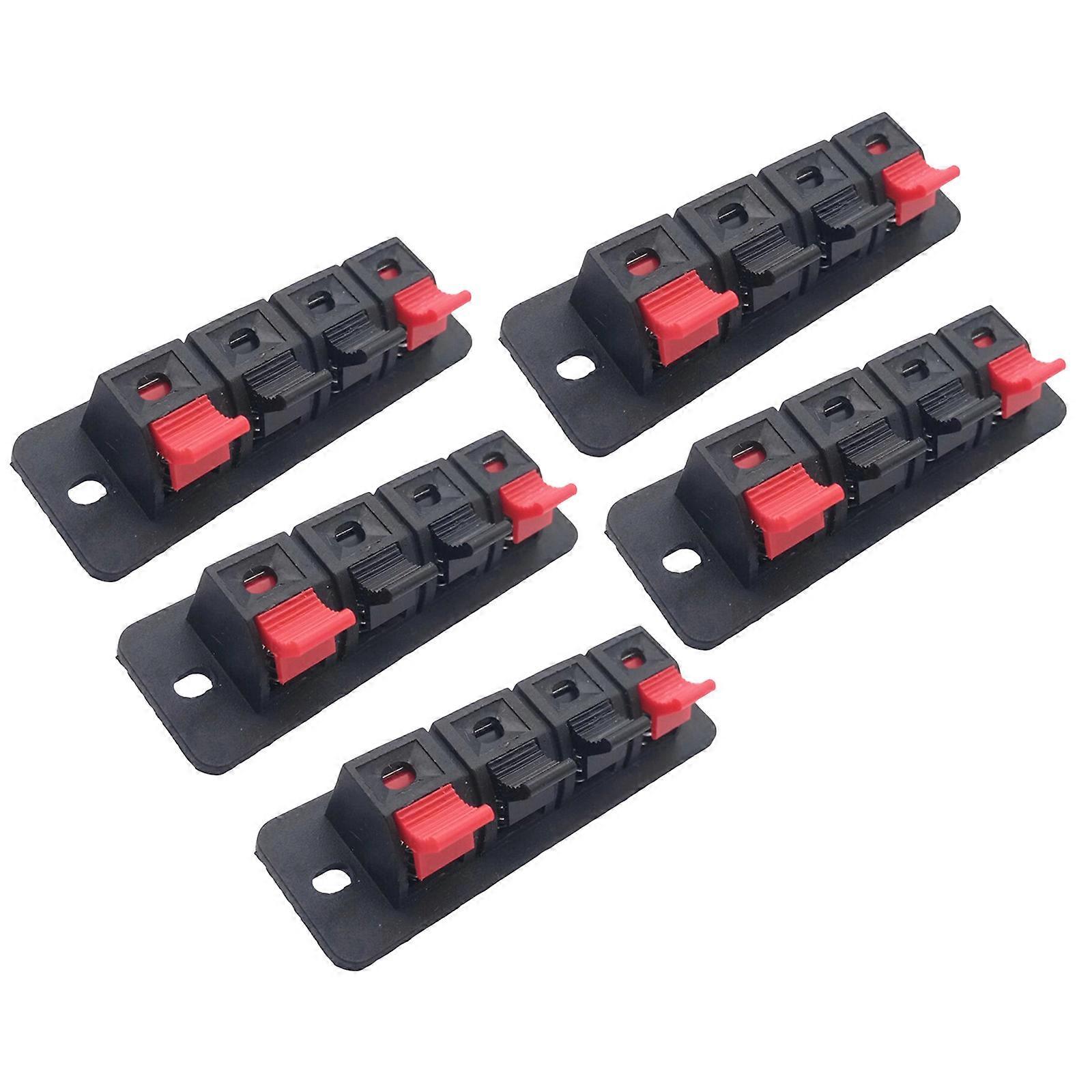 Tool Less Spring Terminal Clip 4Pin Auditory Connectors for Quick Speaker Wiring LED Lamp Testing Application Multicolor