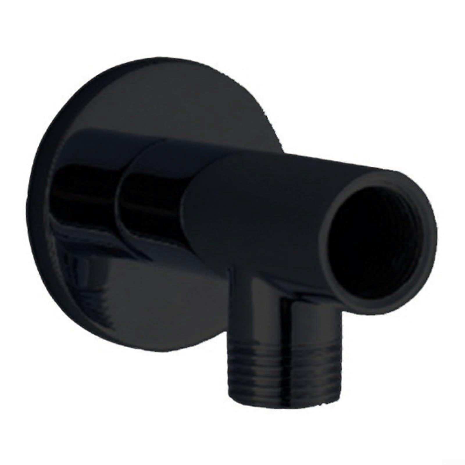 Black Brass Shower Extension Wall Mount Bracket with Water Inlet Valve for Easy Installation and Strong Support Compatible with Standard Showers