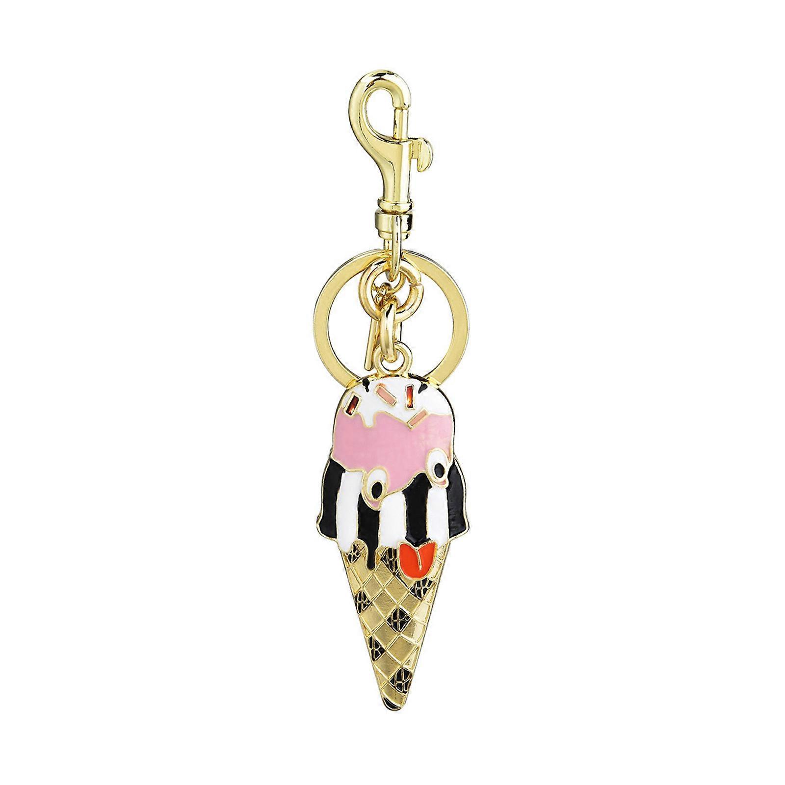 Whimsical Alloy Ice Cream Keychain Bright Colors Long Lasting Finish Keychain Decors Suitable For Keys Purses Decors Multicolor