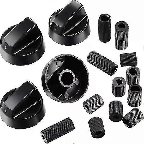 Generic Design Stove/Oven Control Knobs Pack Universal Control Knobs with 12 Adapters (Black) YC