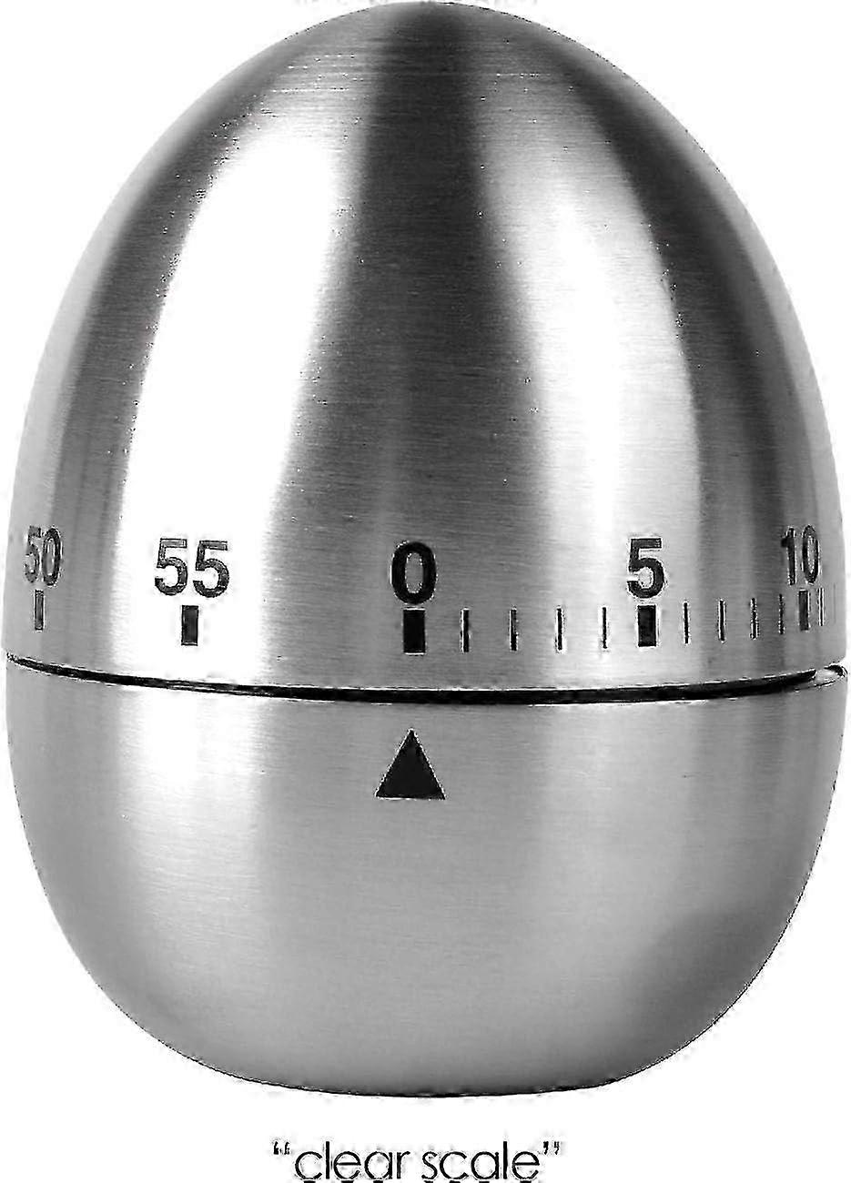 Stainless Steel Kitchen Timer, Mechanical Design, 60 Minutes Countdown Alarm
