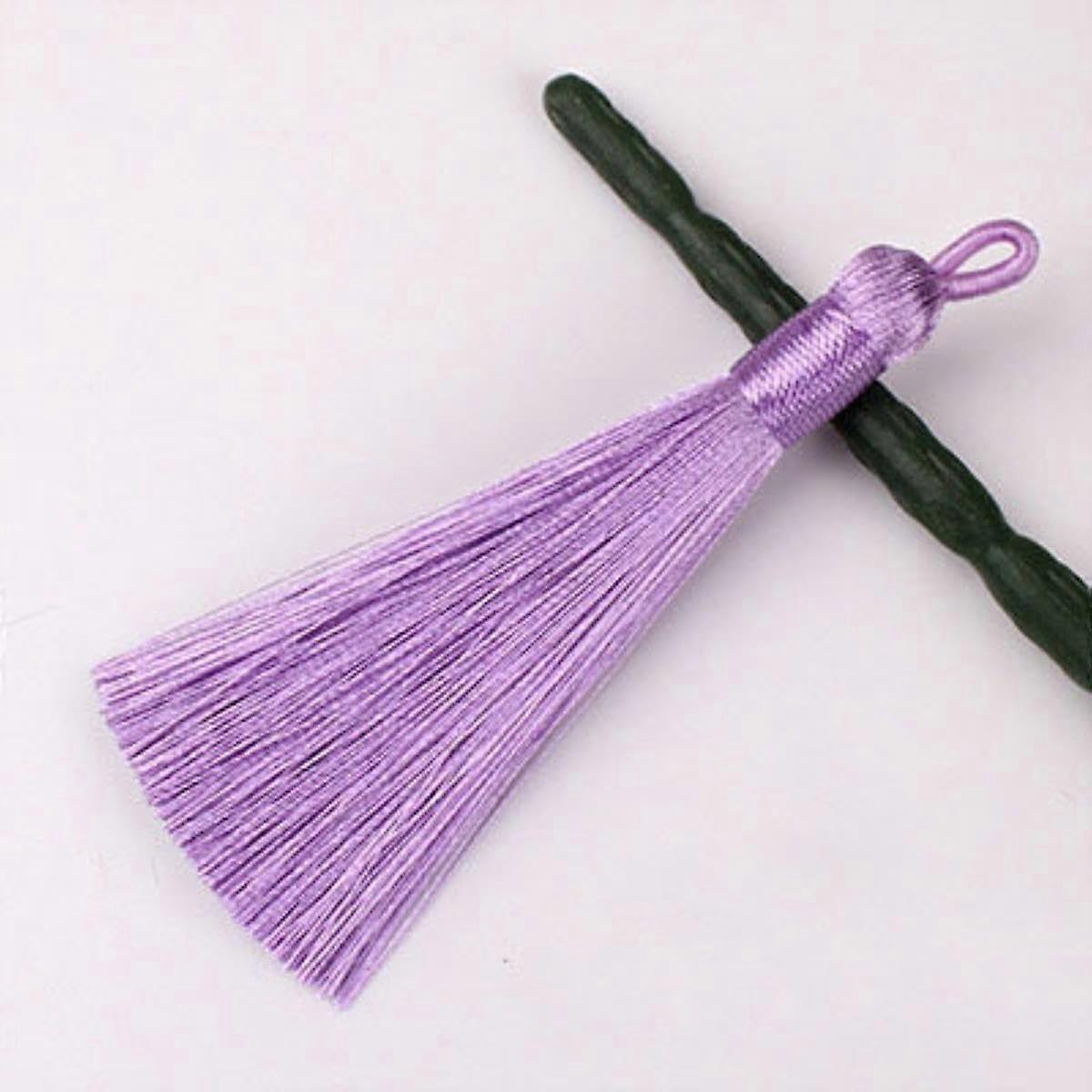 Curtain Tassel Tiebacks Set of 2 with Silk Fringe and Hook Loop for Home Decoration Light Purple