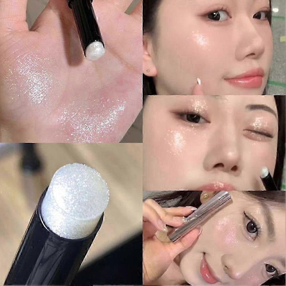 Hydrating Highlighter Stick for Face and Lips Natural Translucent Makeup with Moisturizing Ingredients Portable Multi-Purpose Glow