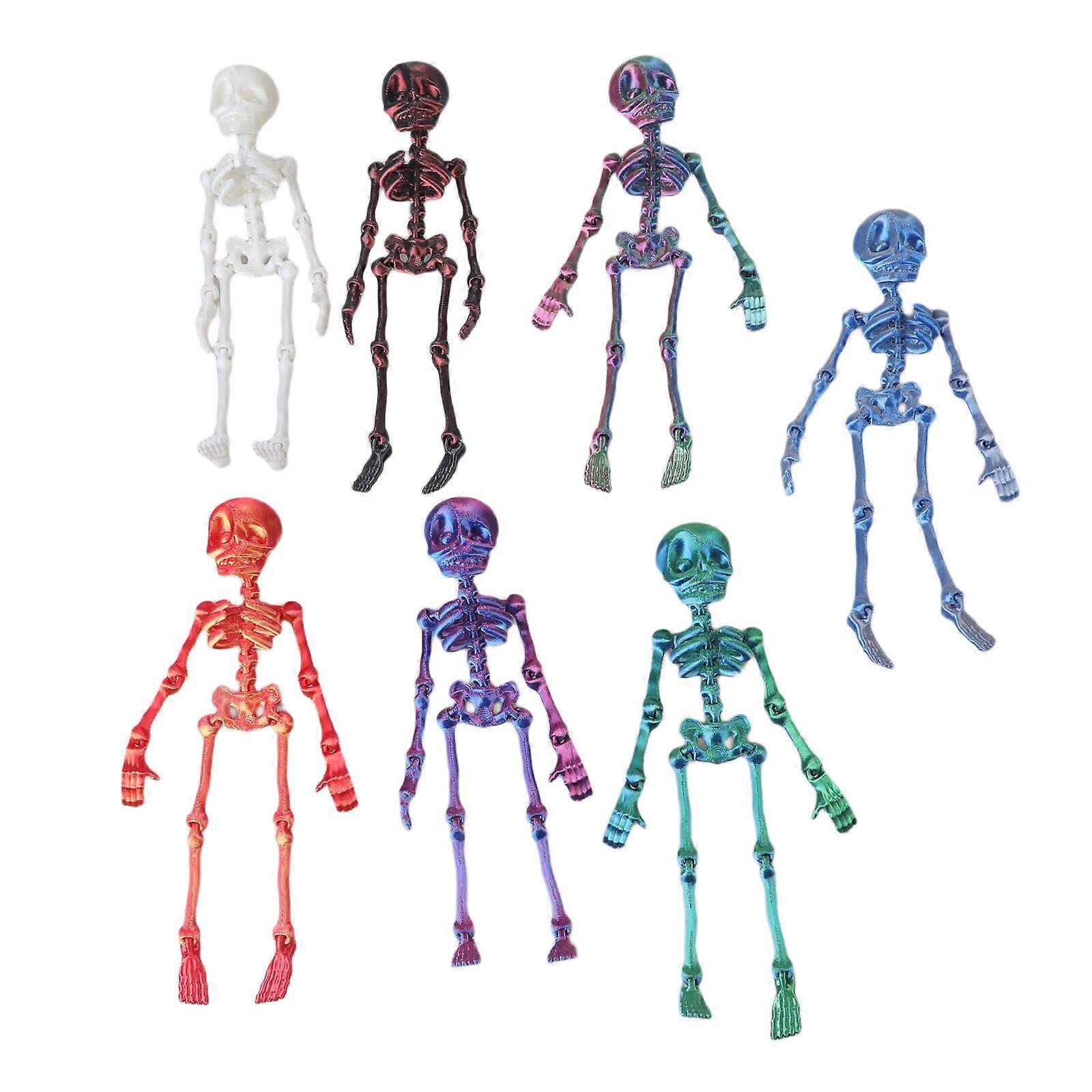 6PCS Articulated Framework Dolls With Movable Joints 3D Published Refrigerator Magnets Educational Biology Learning Halloween Gift Multicolor