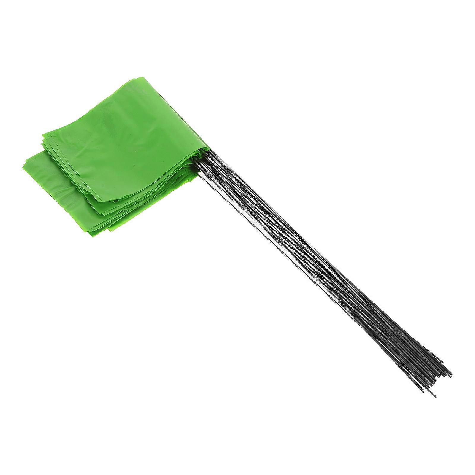 Marking Flags Polyester Ground Markers for Lawn 50Pcs Light Green Outdoor Use