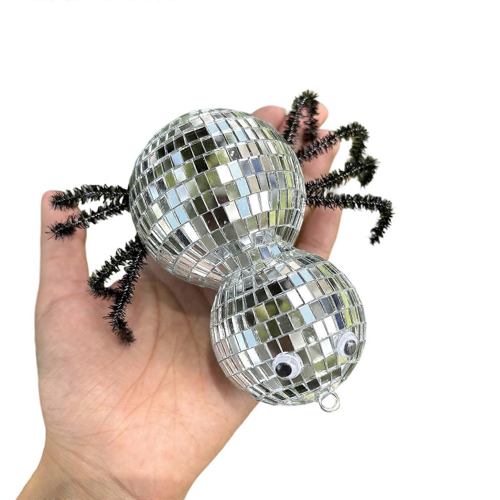 Realistic Sparkling Spiders Decoration For Halloween Christmas Event Glittering Desktop Display Ornament Multicolor
