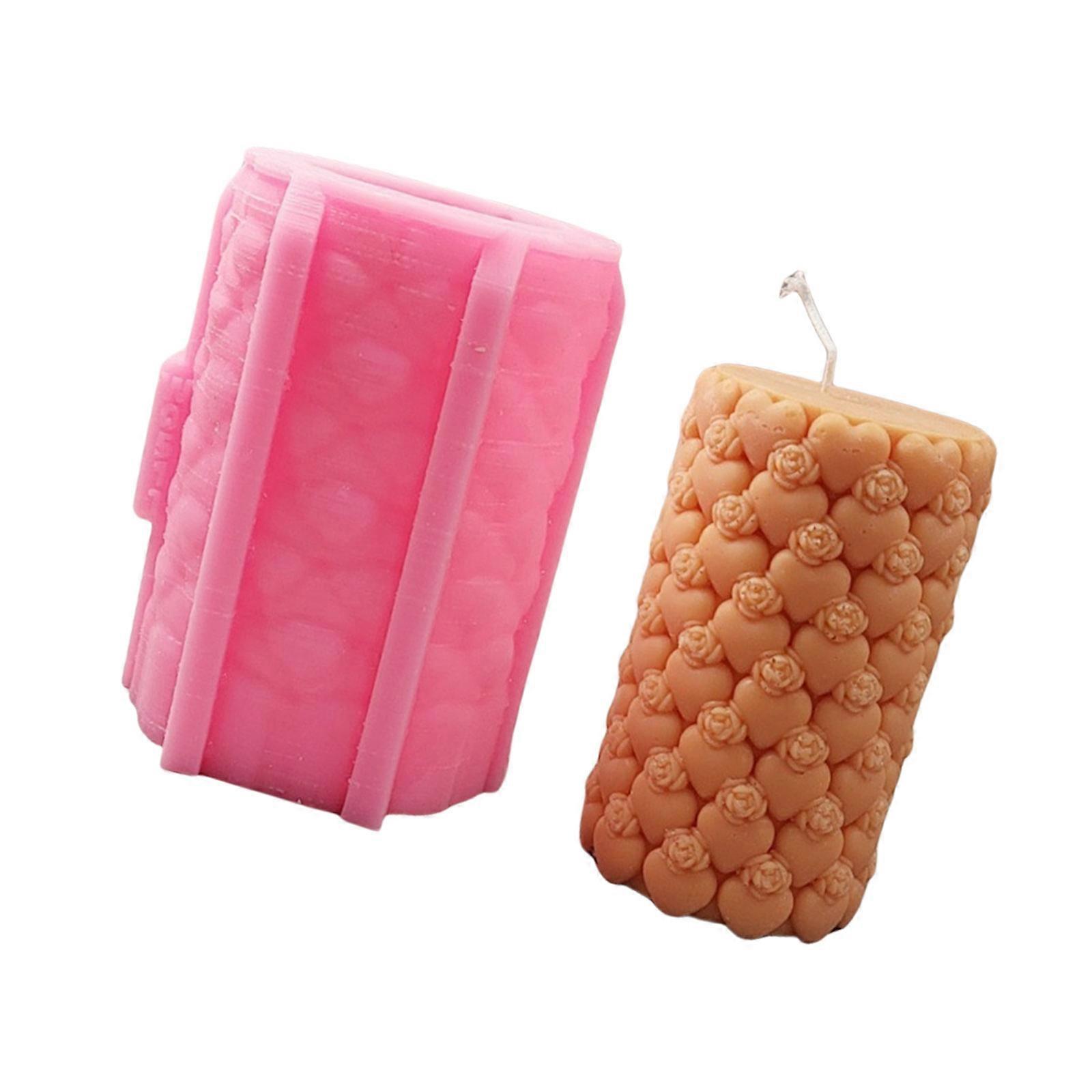 תבניות סיליקון נר תלת מימדיות של ורדים בצורת לב 3D, תבניות סיליקון לנרות, קל להסרת תבנית עבור שרף אפוקסי, סבון נרות, צבעים שונים