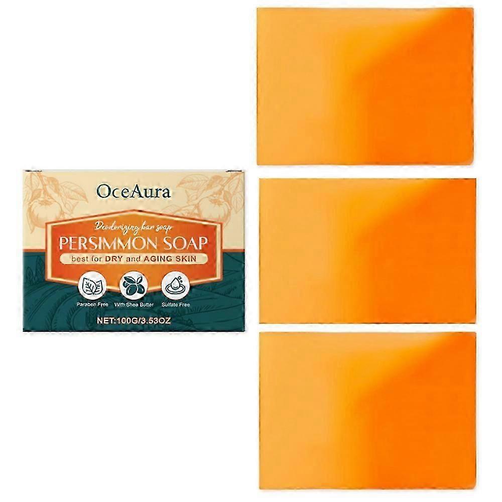 3x Persimmon Soap for Body Odor, Soap Odor Eliminating Persimmon Soap Bar