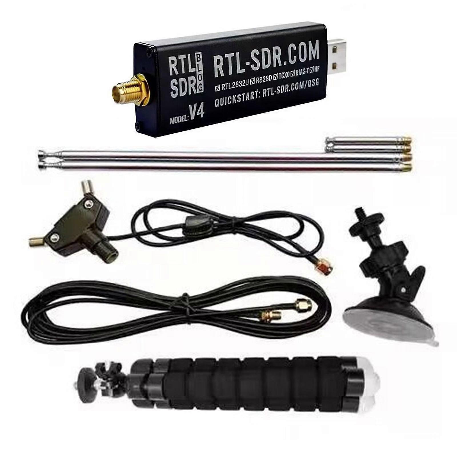 RTLSDR Blog V4 R860T R820T2 Software Defined Radio Bundle Antenna for Computer Based Radio Multicolor