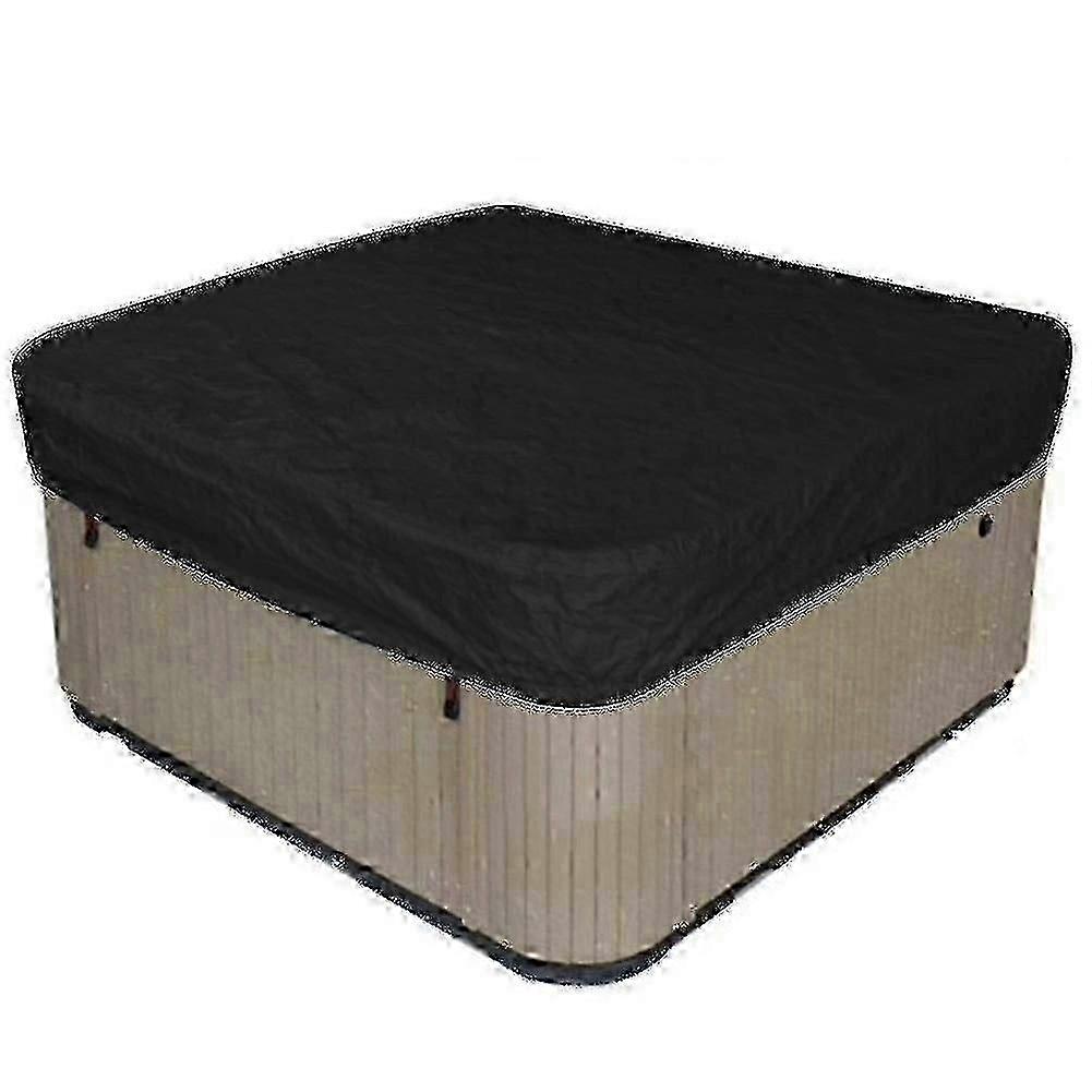 10 storlekar vattentätt bubbelpoolskydd UV-resistent för utomhusspapool 244*244*90 cm svart szrh21