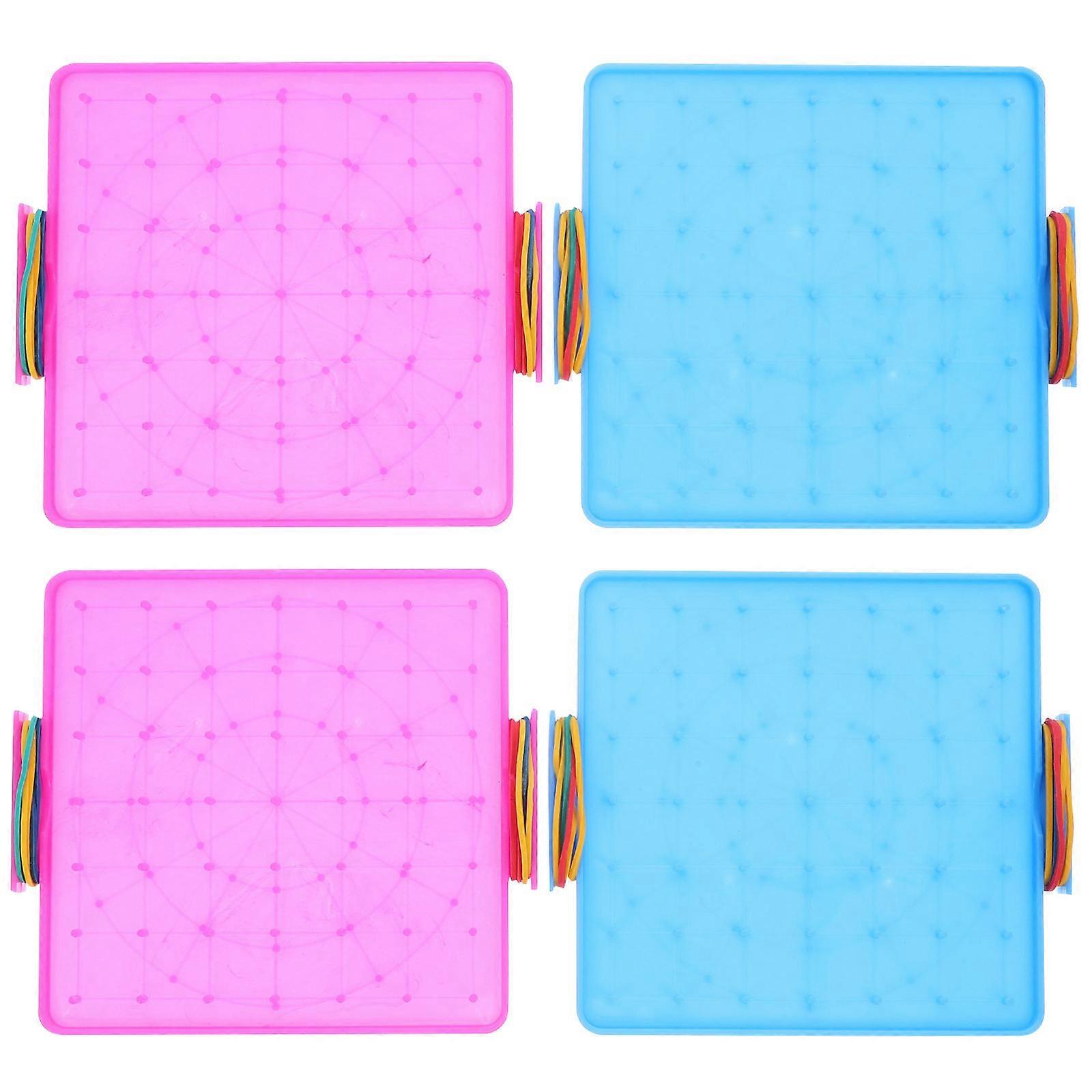 4pcs Geoboard Pegboard Plastic Nail Board Geometric Shape Learning Tools Mixed Style