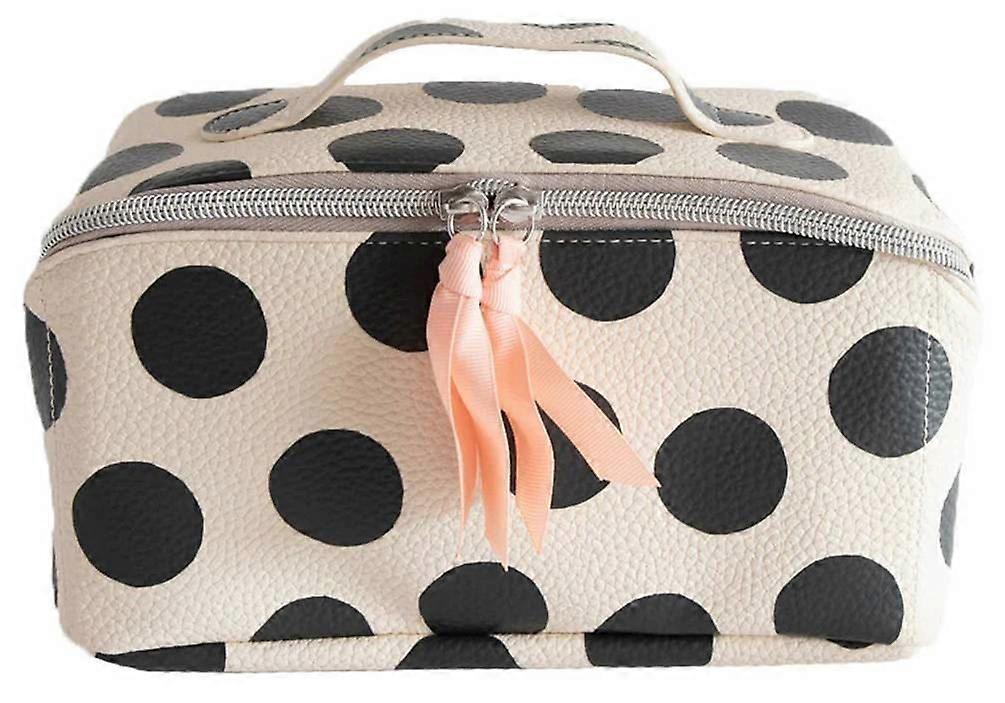 Caroline Gardner Mono Scattered Dot Large Diagonal Wash Bag - Black/White