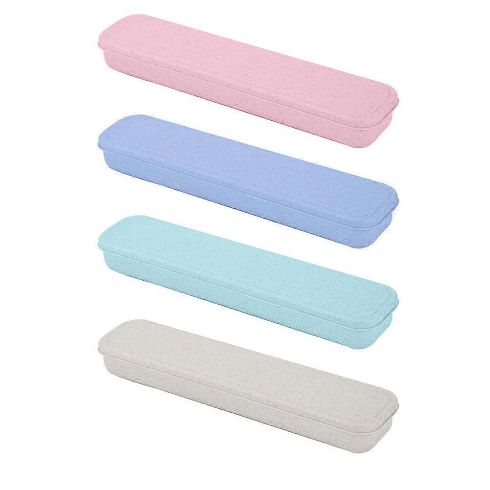 4pcs Travel Utensils Cutlery Case Portable Tableware Storage Box Flatware Boxes