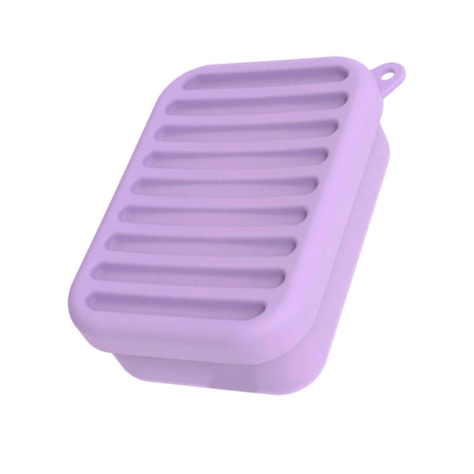 Silicone Soap Holder with Leak Proof Lid and Drainage Layer for Bathroom or Travel Storage