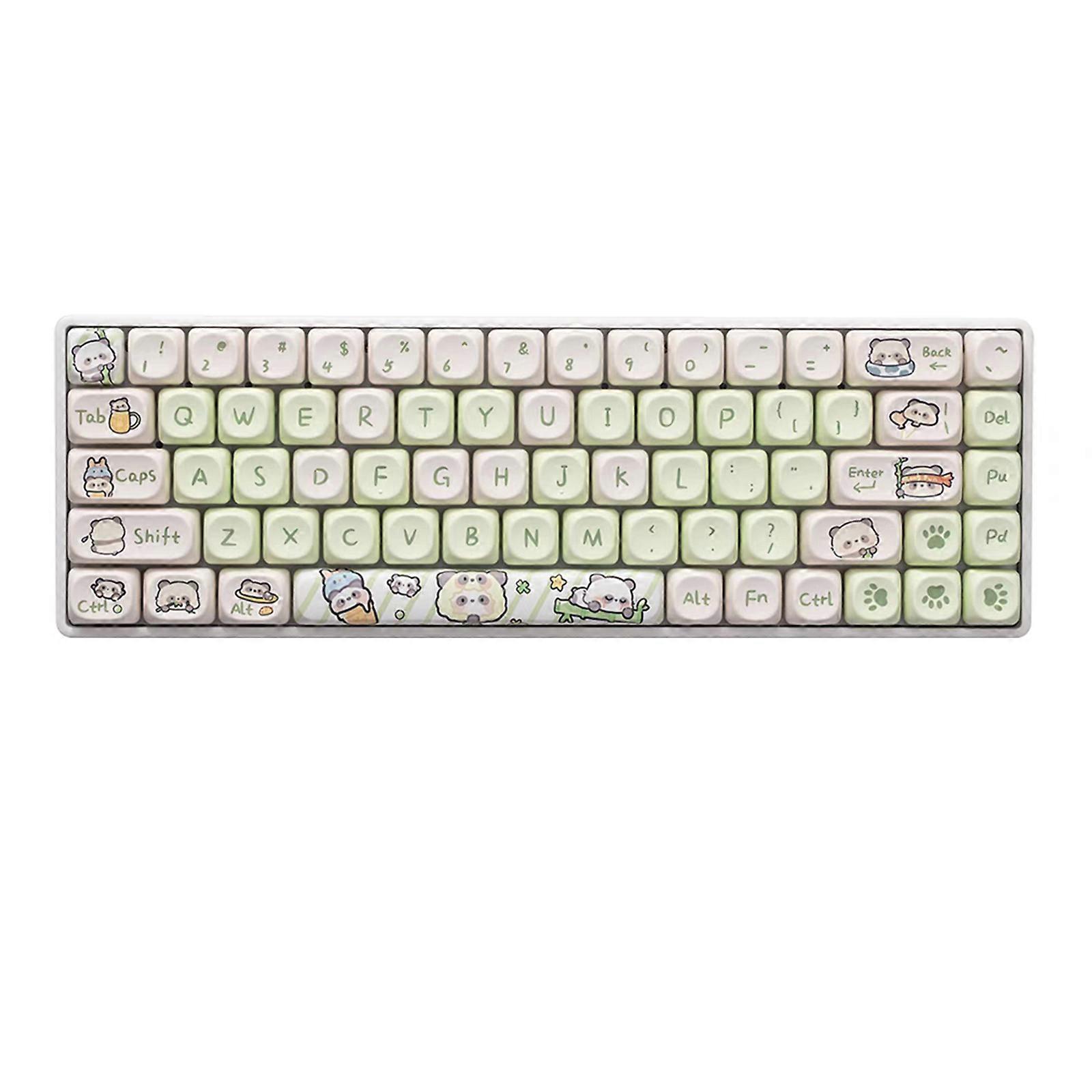 145Keys Milk Green PBT Keycaps Dyes Sub DIY Keycaps for 61/84/87/104 Game Mechanical Keyboards Switches Multicolor