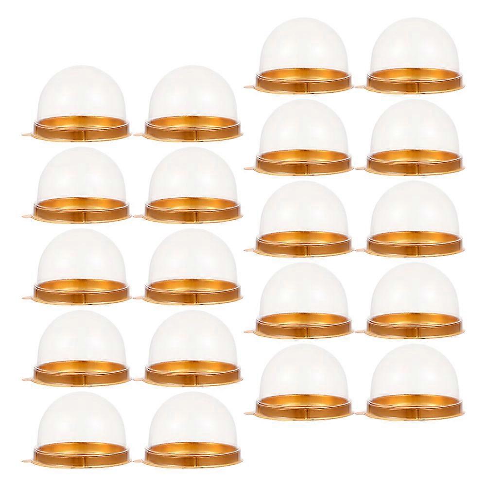 Clear Cake Box for Cake Storage Plastic Golden Mini 100Pcs with Dome