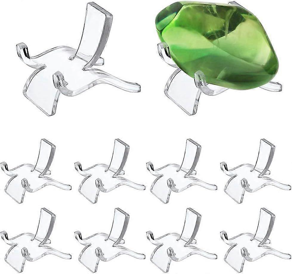 10 Pieces Acrylic Display Stands Small Display Stands for Showing Crystal, Mineral, Fossil, Coral Geodes S