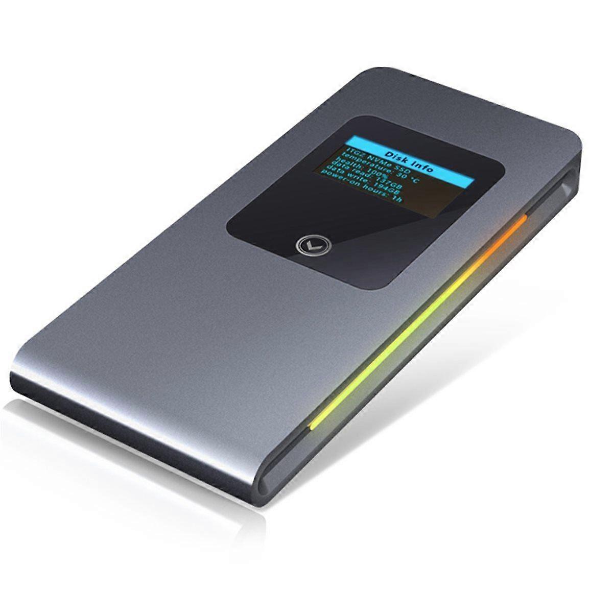 High Speed 10Gbps Mobile Solid State Disk Box RGB Cool Light Effect NVMe Protocol M2 Mobile Hard Di