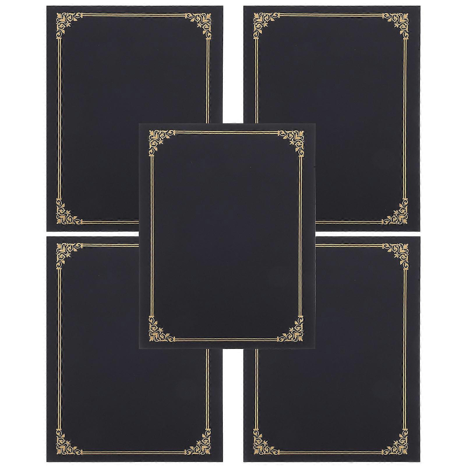 Black Certificate Holders Paper Folder for Graduation Diploma 5Sets