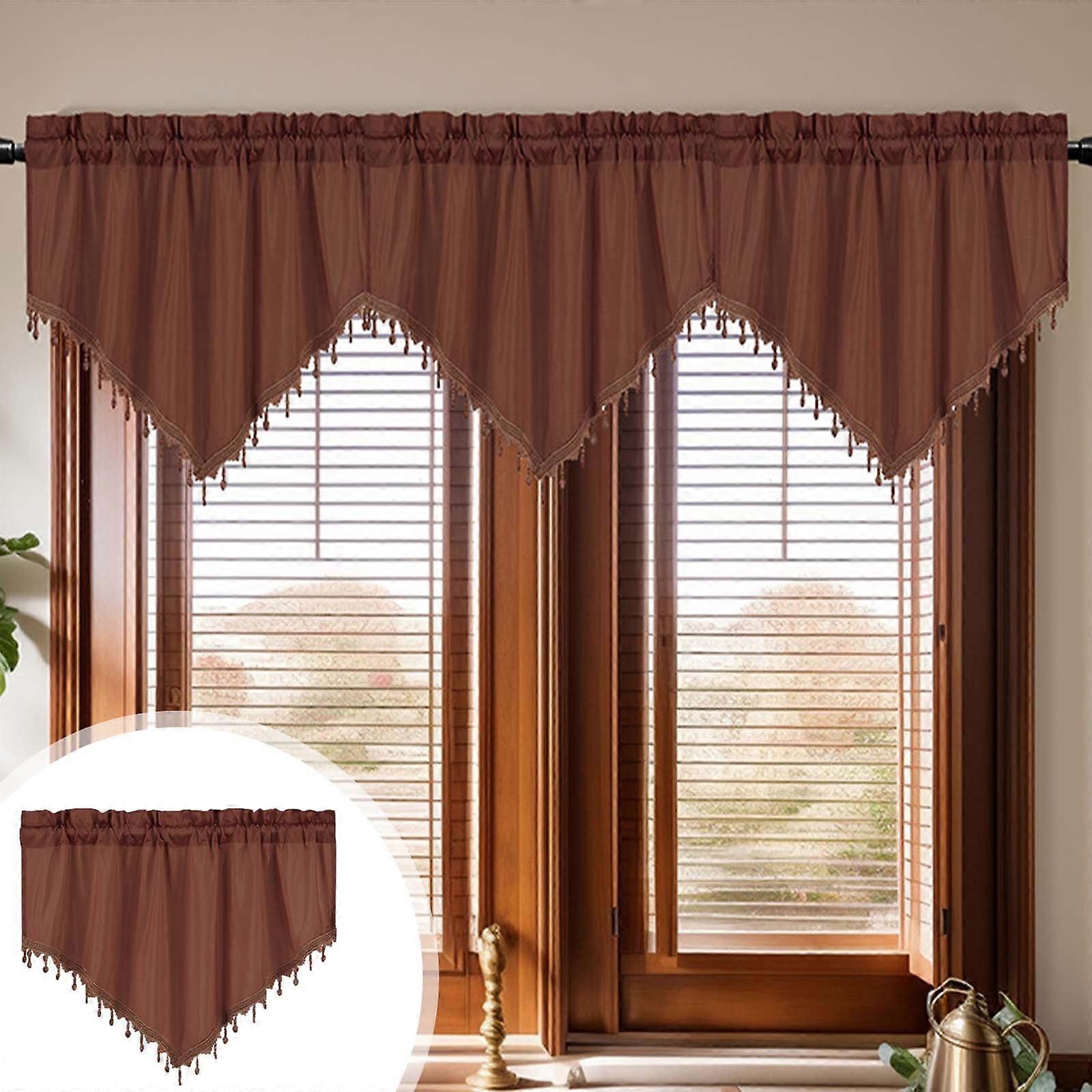 Txmfgh Solid Color Short Curtains: Triangular Household Drapes for Easy Installation