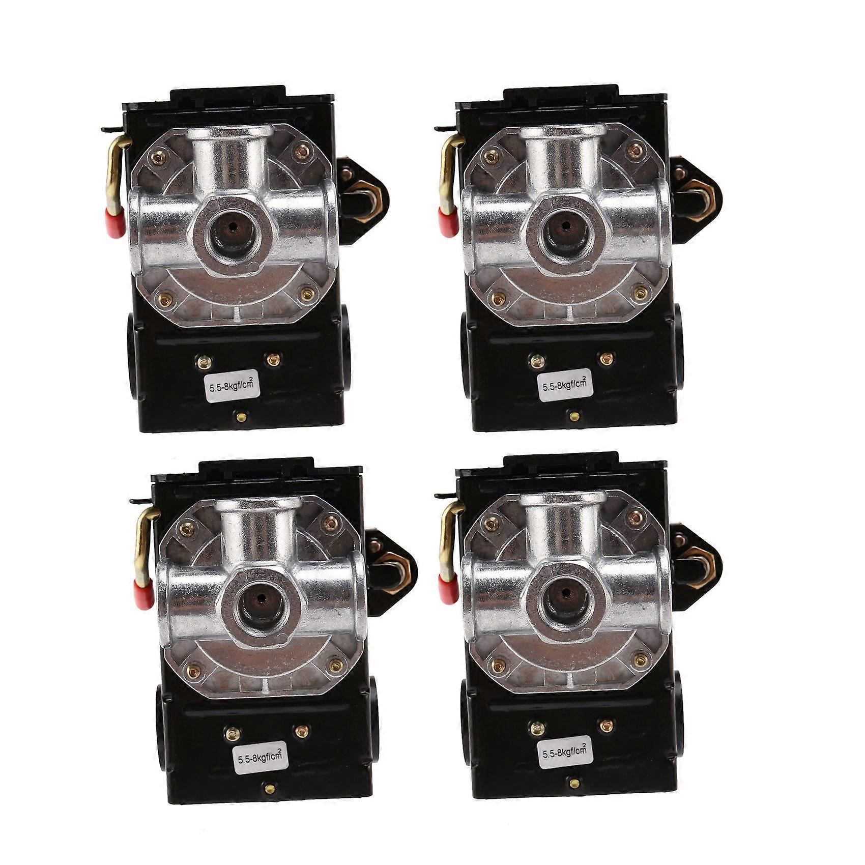 4X 5-8Kg 4-Port 26 Amp Pressure Switch Control Valve Air Compressor Heavy Duty Black Automatic Pressure Controller