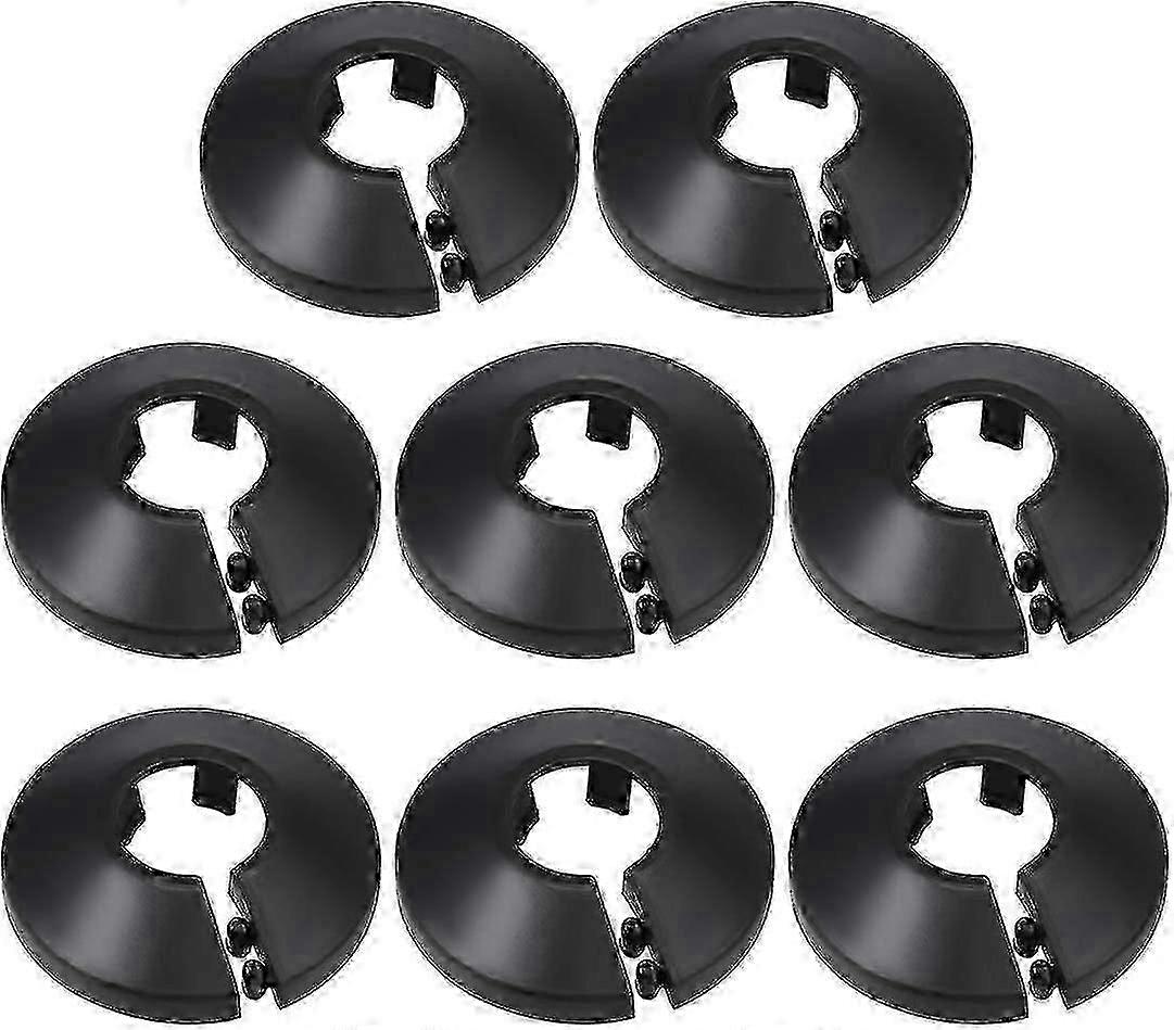 16mm rørdæksel dekoration pp radiator langskilt vandrør vægafdækning sort 8 stk - JV