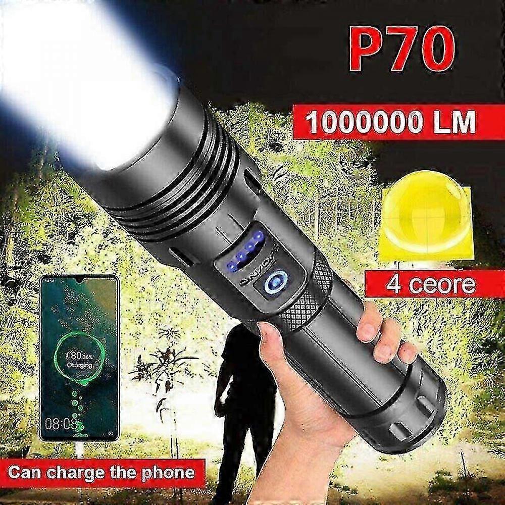 1000000 Lumens Super Bright LED Tactical Flashlight Rechargeable LED Work Light Edition