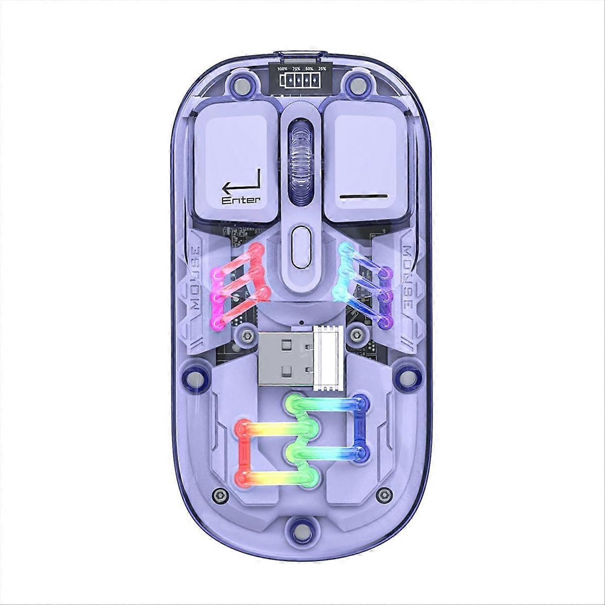 BM200 Dual-Mode Mouse RGB Luminous 2.4G Wireless Bluetooth 