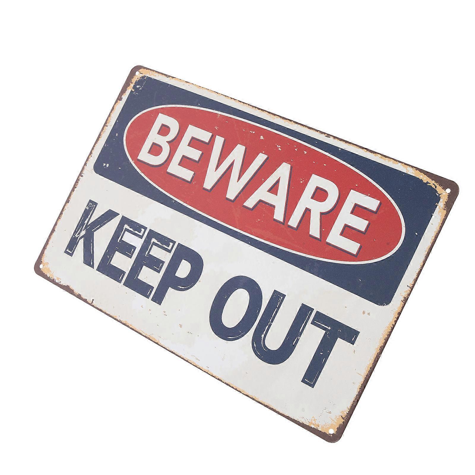 Yard Sign Retro Style Beware Sign for Garden Caution 5Pcs Pack