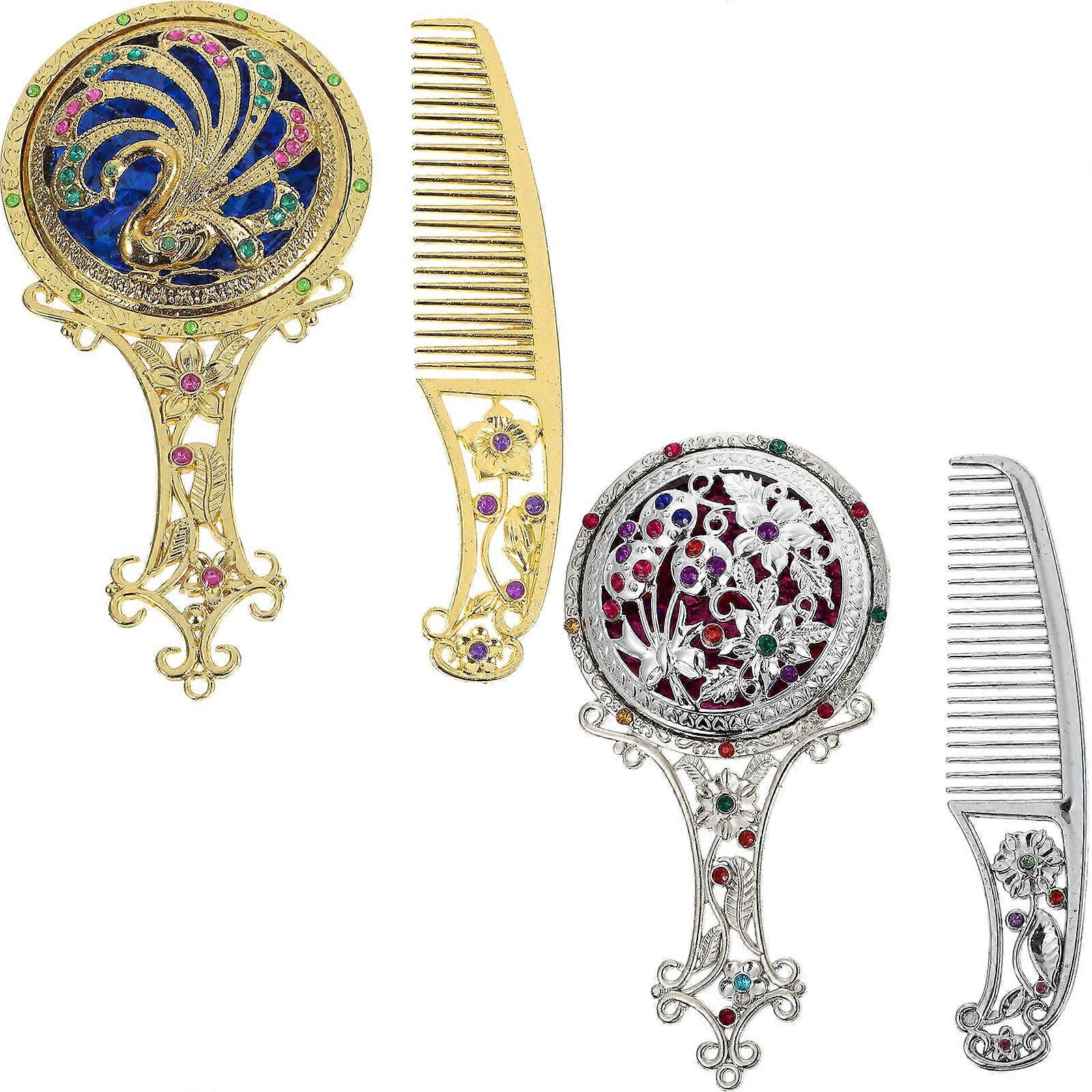 Golden Foldable Vanity Mirror for Makeup 6Sets Portable Handheld Mirror