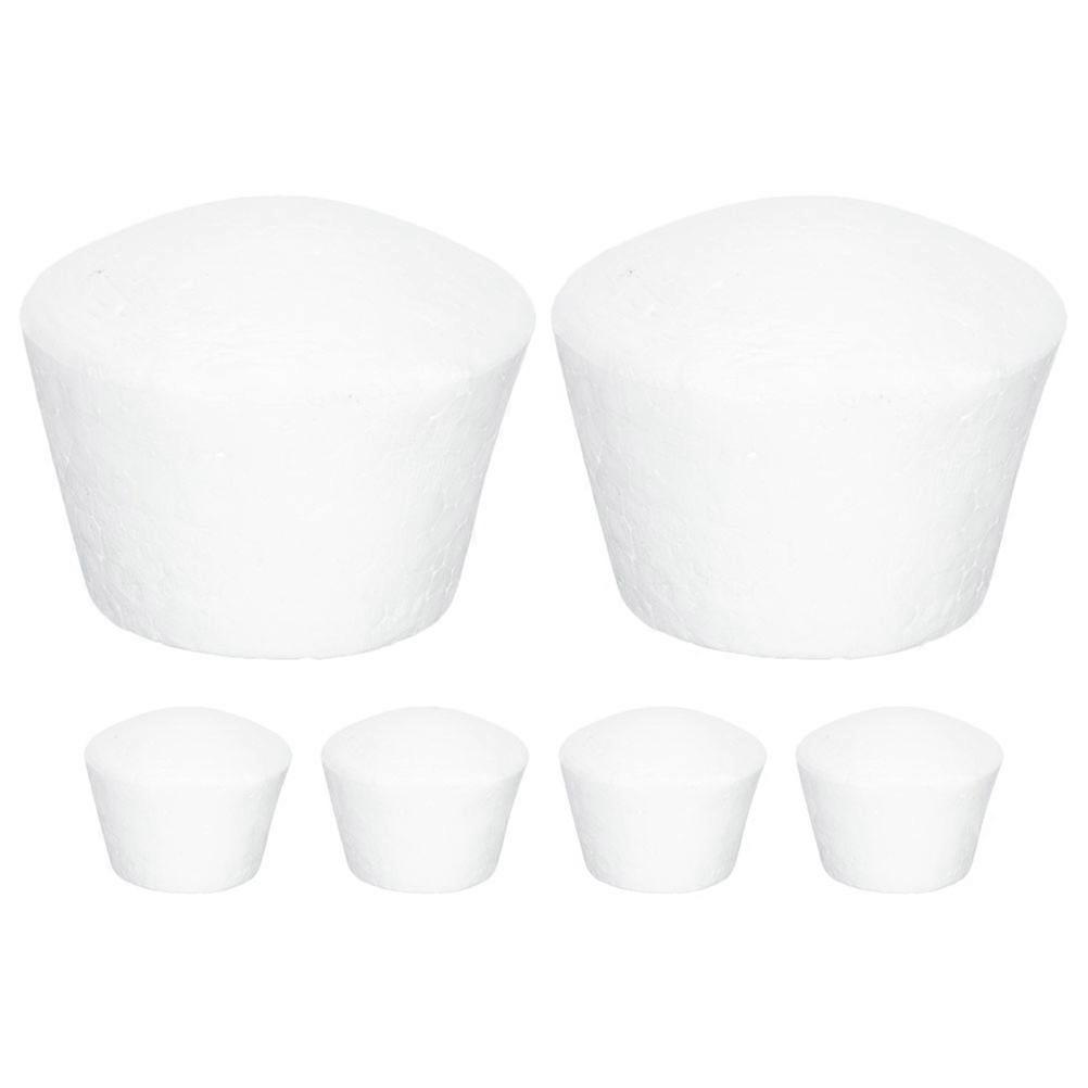 6Pcs Foams Cupcake Cake Model for DIY Craft Decorating White Set