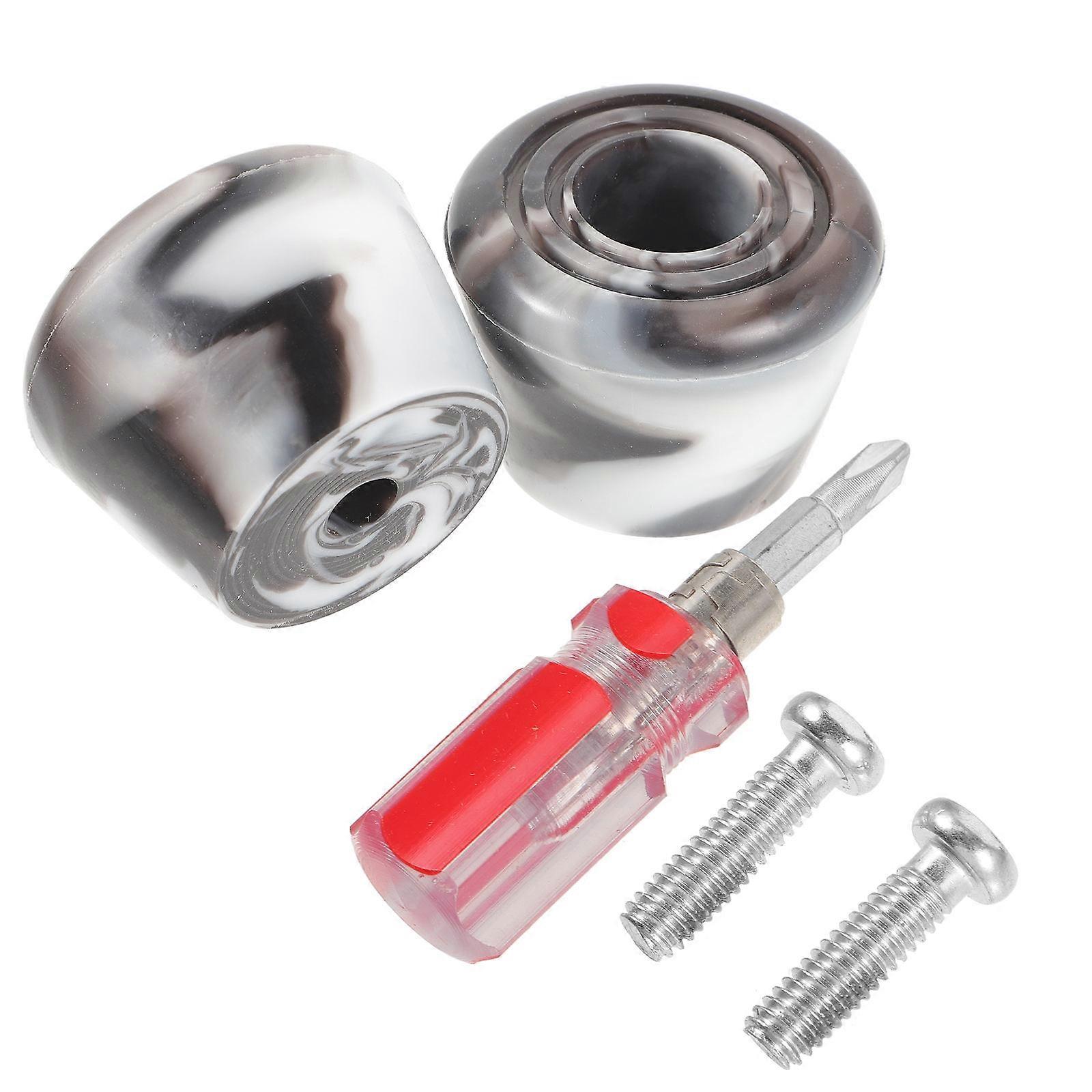 Roller Skating Toe Stops Double-Row Brake Jam Plugs with Screwdriver 5Sets