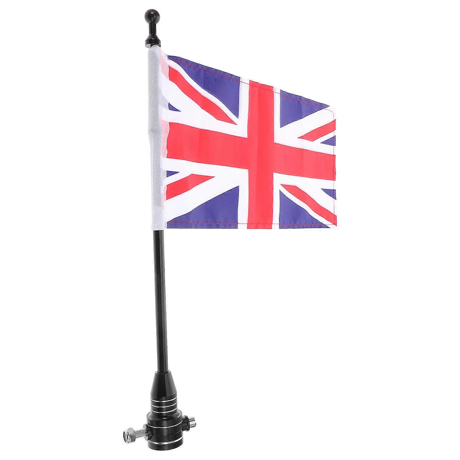 דגל פטריוטי של בריטניה על עמוד דגל מתכת ובד חזק מתאים לשימוש ברכב חיצוני חבילה אחת