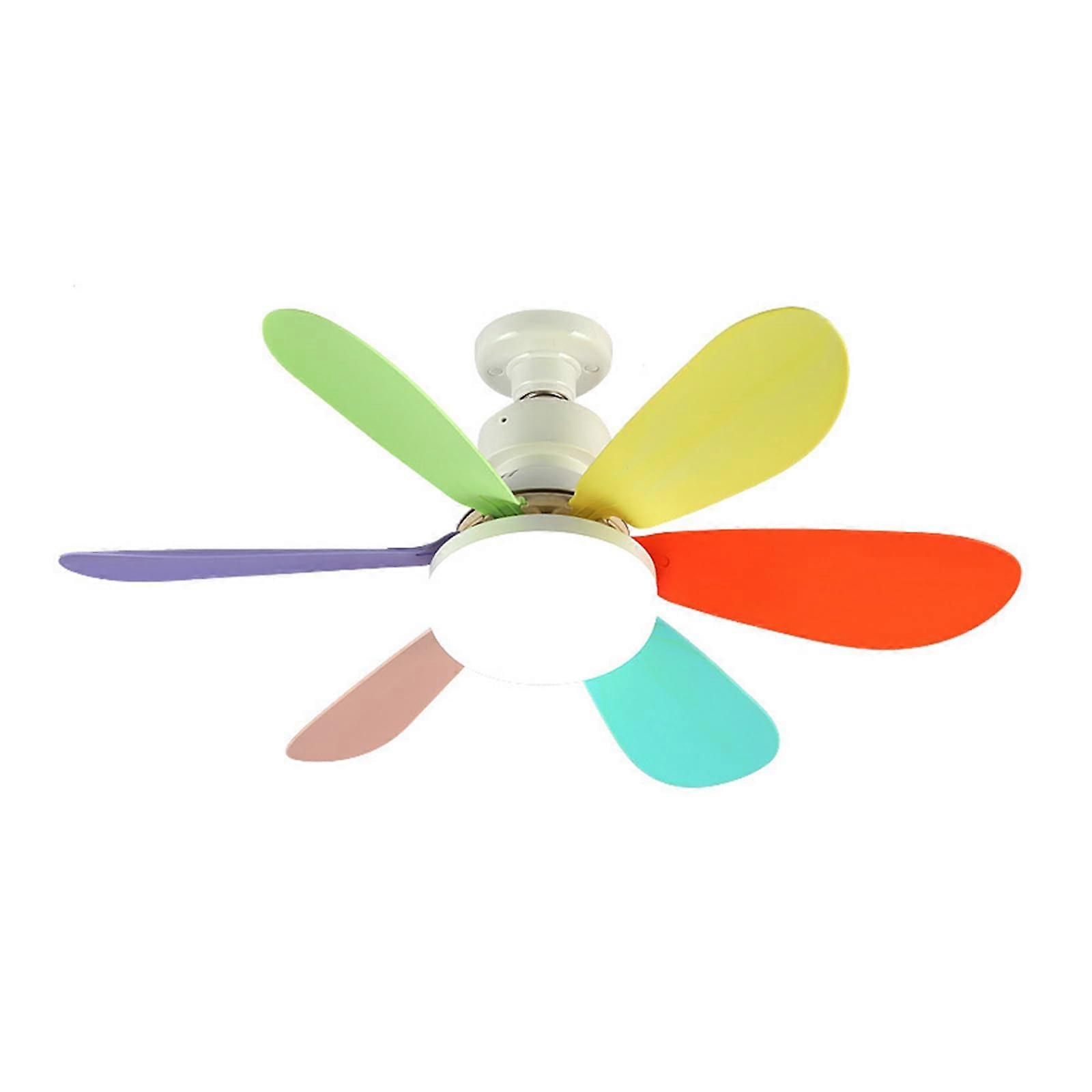 Modern Ceiling Fan Lamp E27 Tri-Color Dimming Remote Control for Bedroom Living Room Study Kids Room with Timing Function