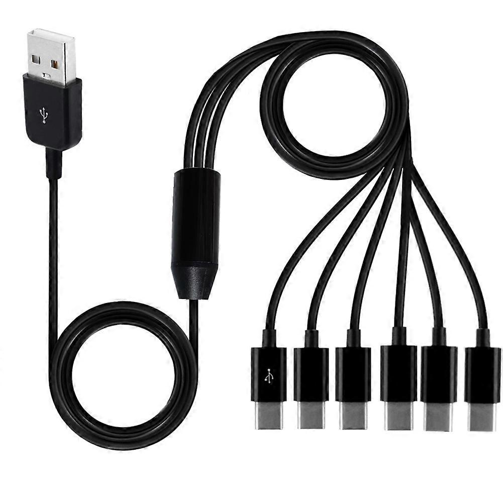 6-In-1 USB Type C Splitter Cable C Data Transmission Charing Cable for Phone Tablet 1.5m