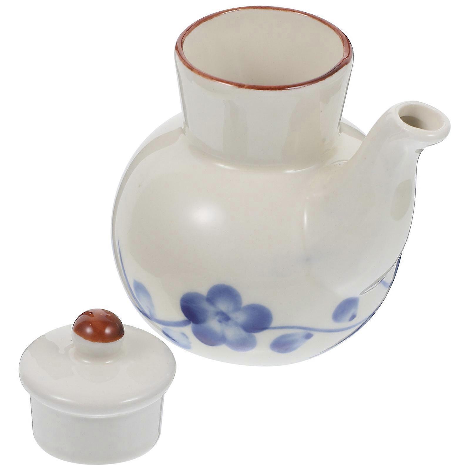 Ceramic Soy Sauce Dispenser White MultiFunction Condiment Holder for Storage Kitchen Use