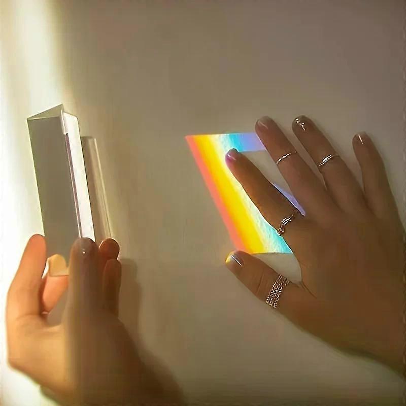 1pc Physics Science Toy, Triple Prism Glass, Reflecting Color Light Spectrum Learning Educational Toy For School Teaching