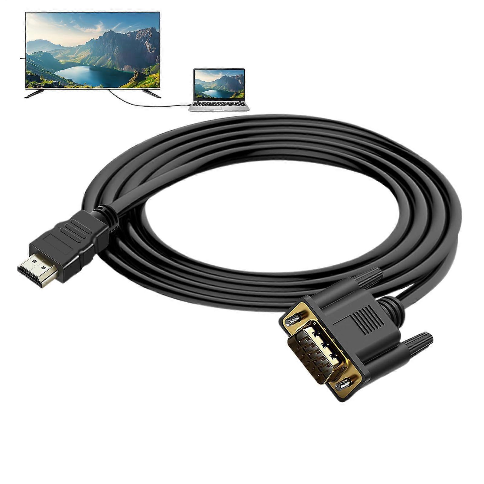 HD to VGA Adapter Converter - Anti-Interference Cable for PC Computer Monitors, Stable Transmission, 1080P Compatibility