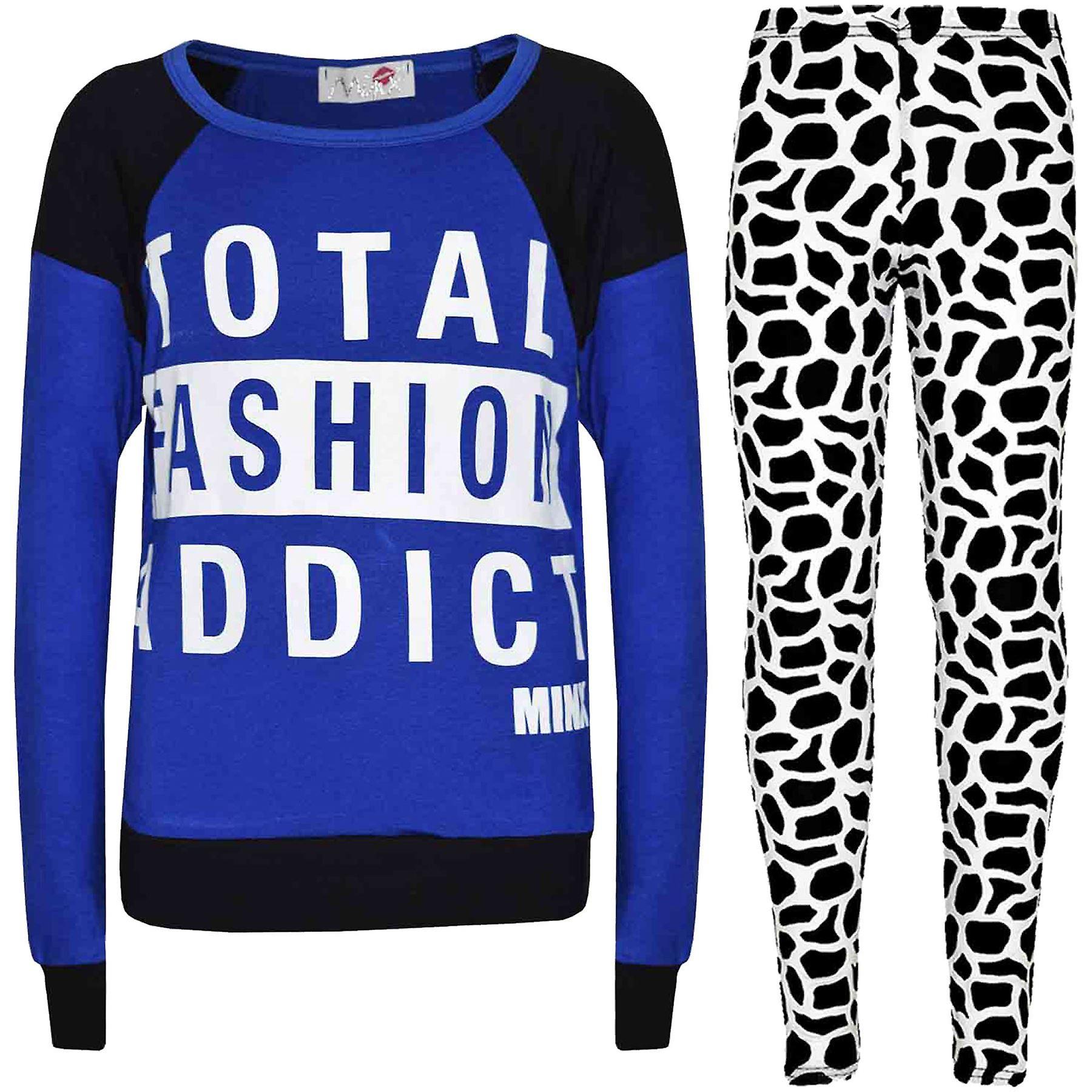 女孩 Total Fashion Adict 印花 T 恤上衣和紧身裤套装