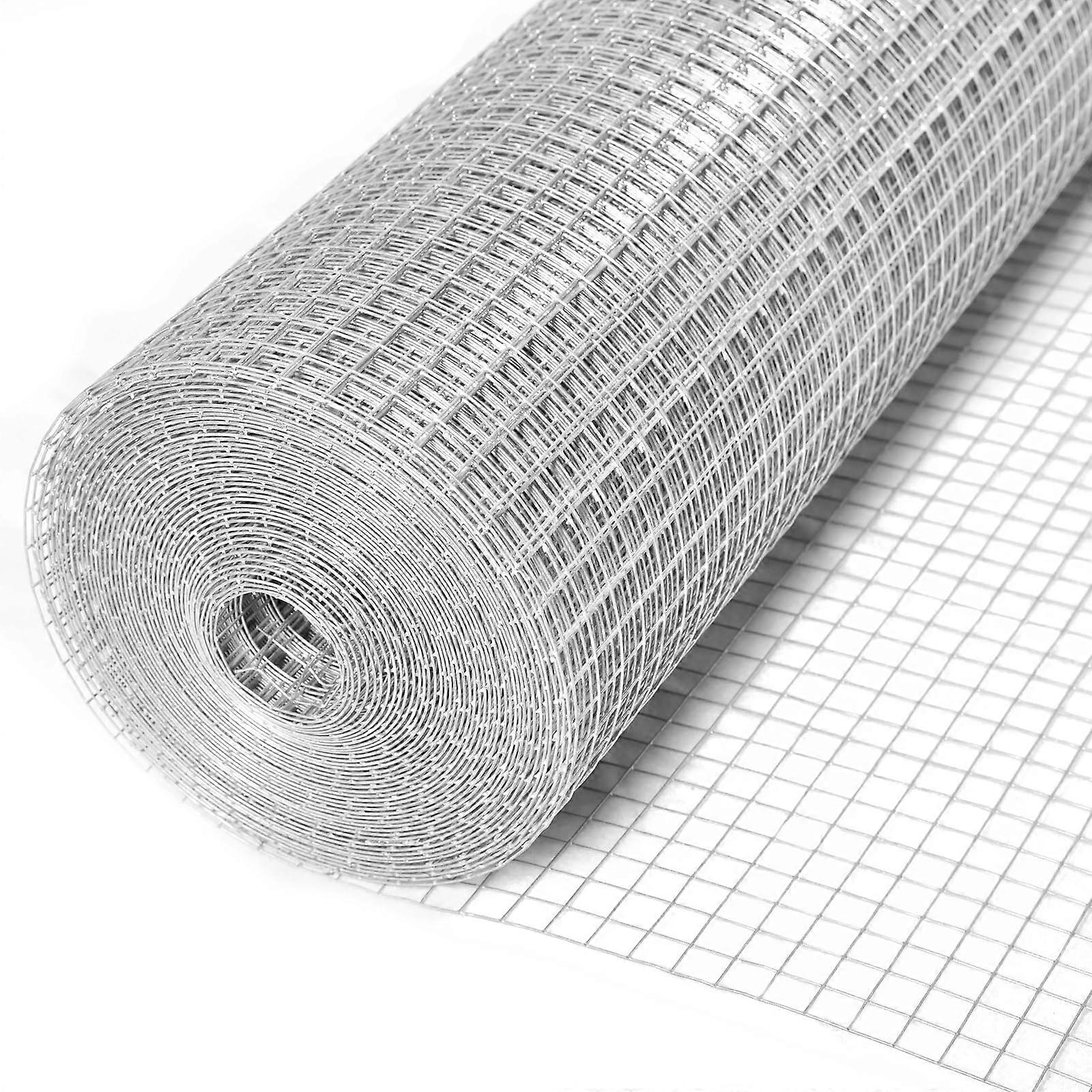 Hardware Cloth 1/2 Inch 16in x 50ft 19 Gauge Galvanized Welded Wire Mesh Roll for Chicken Coops and Garden Fencing