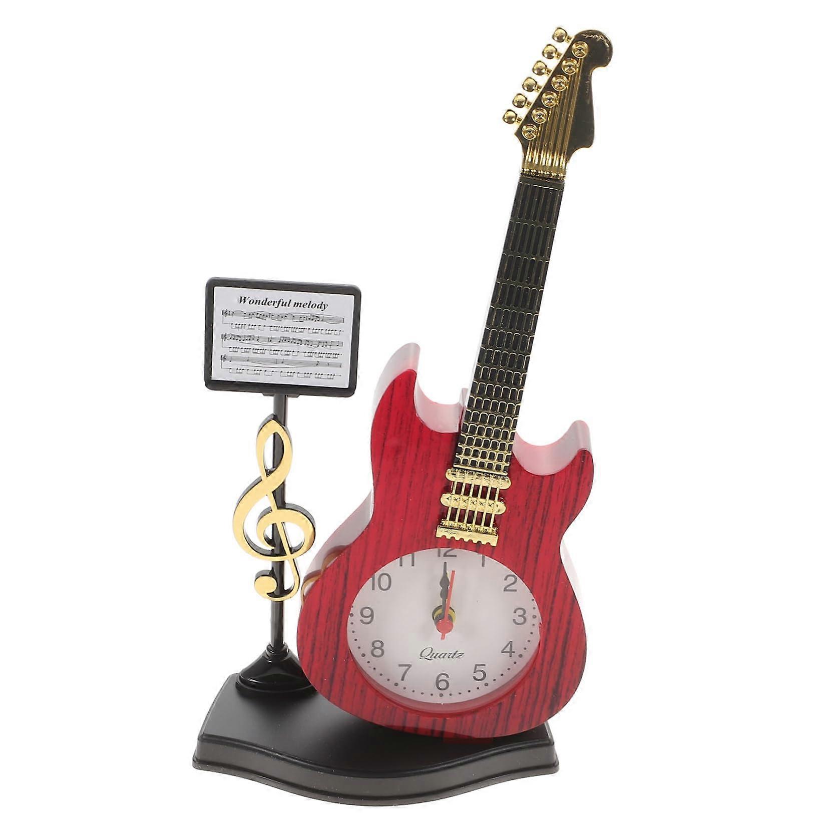 Vintage Musical Instrument Desk Clock with Stable Base, Elegant Retro Tabletop Decor for Home or Office