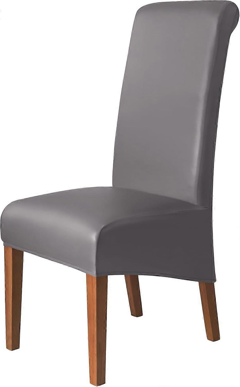 Extra Large Waterproof Dining Chair Covers Stretch  Back Protector Set for Kitchen Gray 6PCS