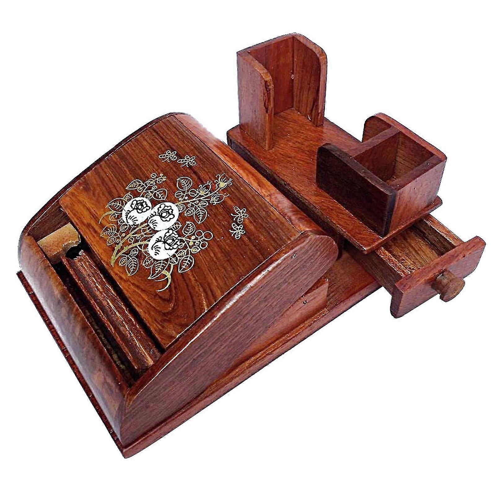 Vanilla Storage Organizer Automatic Dustproof Beautiful Appearance Plate Solid Wood Automatic Ejection Case Household Supplies