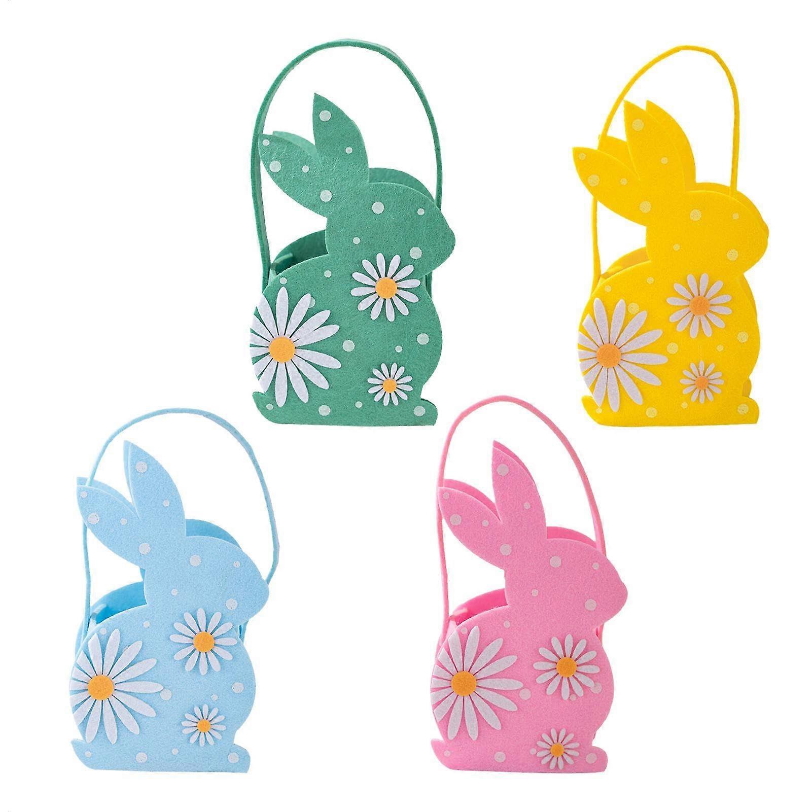 Easter Bunny Basket Felt Cute Bunny Shape Reusable Storage for Candy Chocolate Egg Hunt