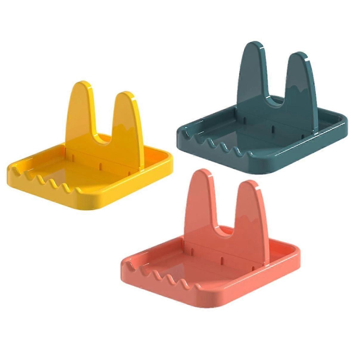 3Pcs Foldable Pot Lid Spoon Pan Cover Shelf Tableware Storage Rack