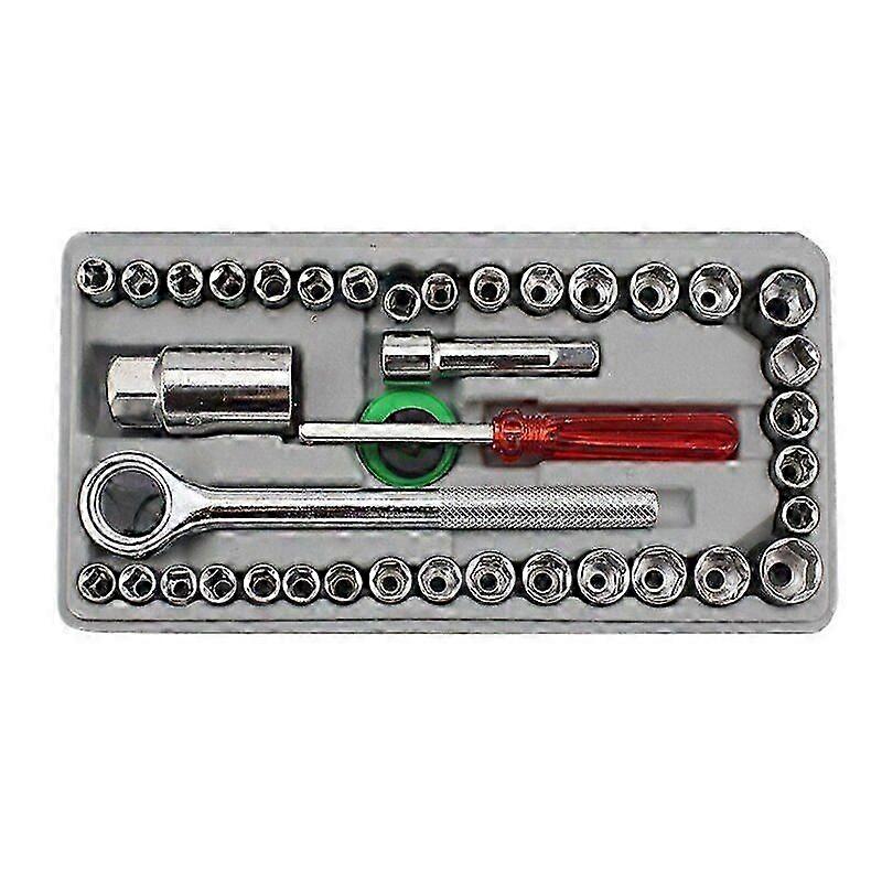 40pcs/set Carbon Steel Combination Set Wrench Socket Spanner Screwdriver Household