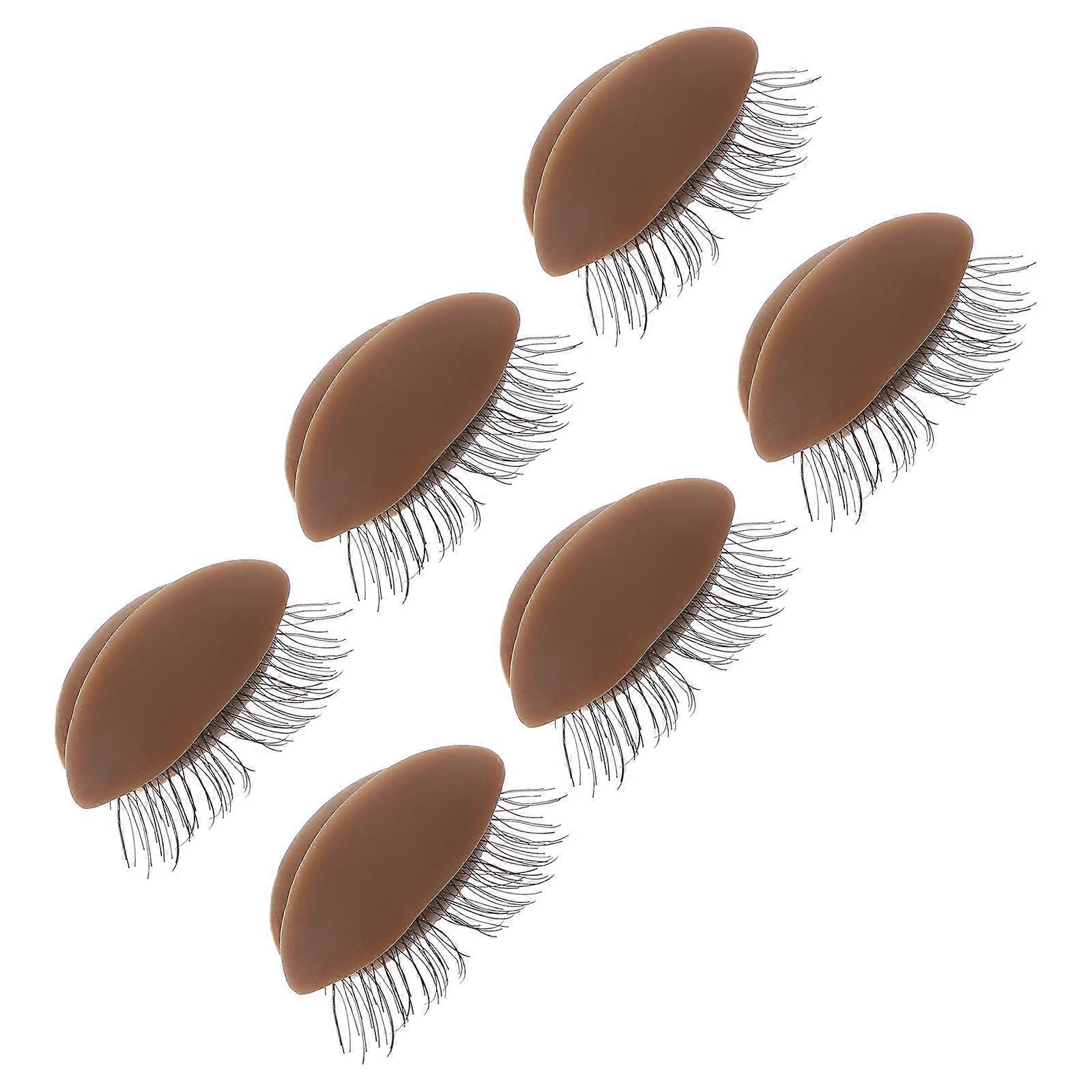 Replacement Eyelids Eyelash Practice Kit for Makeup with 3Pairs Silicone Mold