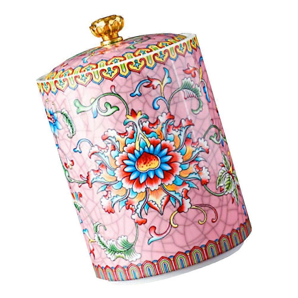 Ceramic Tea Leaf Storage Jar Pink for Storage and Easy Cleaning