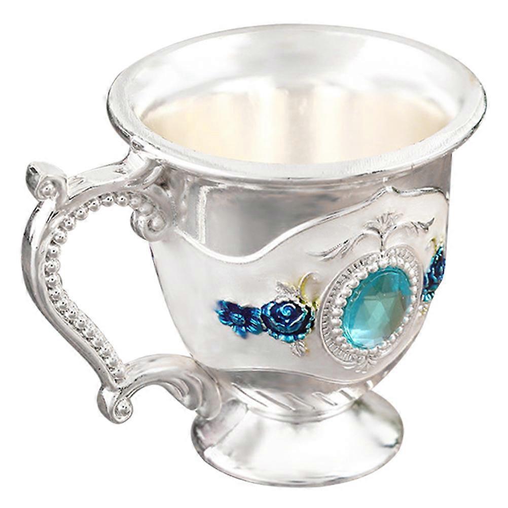 Vintage Style Alloy Goblet for Home Retro Silver Cup